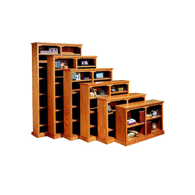 ODOT4884 Traditional Oak Bookcase 48" w x 13" d x 84" h Oak For Less® Furniture