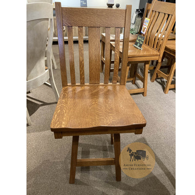 Amish made Kingsbury Swivel Barstool - Oak For Less® Furniture