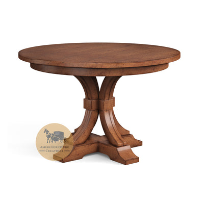 Amish made Farmville Pedestal Table in Solid Brown Maple - Amish Furniture Creations ™