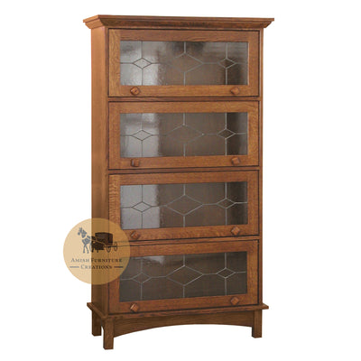 LA Mission Oak Barrister Bookcase with 4 Doors | Oak For Less® Furniture
