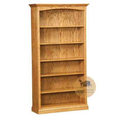 ES Traditional Oak Bookcase 72 inches high with 5 adjustable shelves