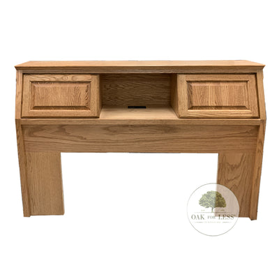 FD-3012T - Traditional Oak Bookcase Headboard - Queen size - Oak For Less® Furniture