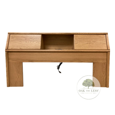 FD-3014 - Contemporary Oak Bookcase Headboard - E/Cal King size - Oak For Less® Furniture