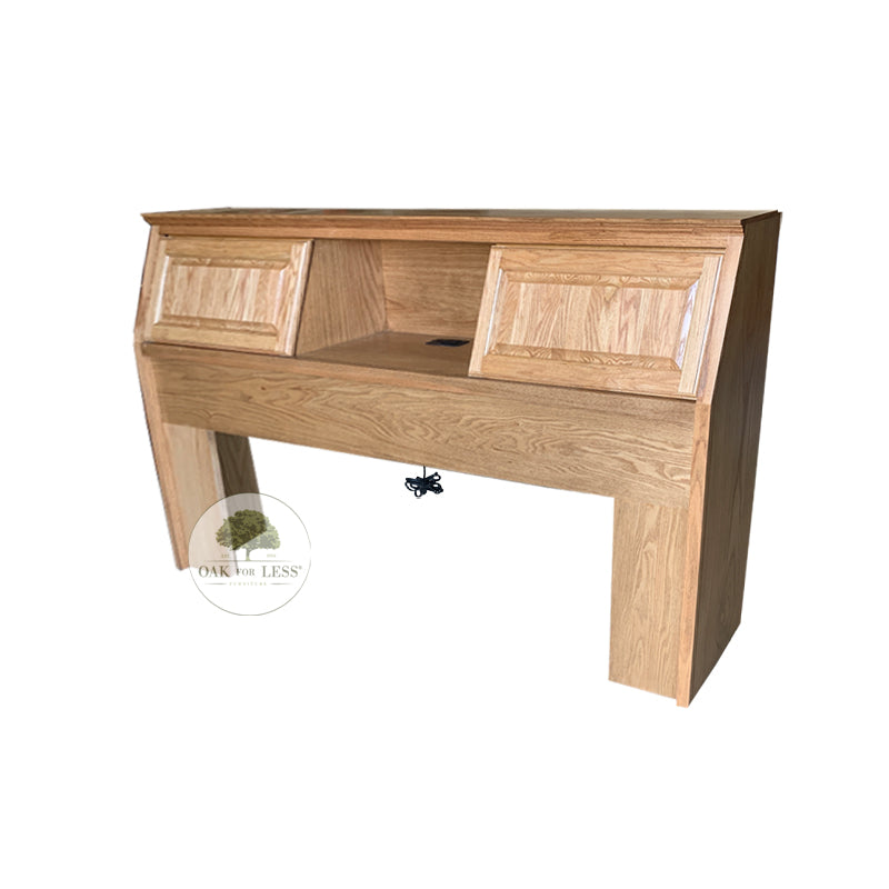 FD-3014T - Traditional Oak Bookcase Headboard - E/Cal King size - Oak For Less® Furniture