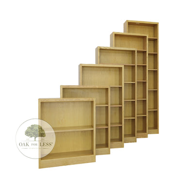 OD Newport Oak Bookcases 24" wide in different heights in Light finish - Oak For Less® Furniture