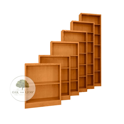 OD Newport Oak Bookcases 24" wide in different heights in Medium finish - Oak For Less® Furniture