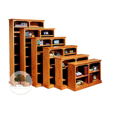 OD Traditional Oak Bookcases 48" wide in different heights in Medium finish - Oak For Less® Furniture