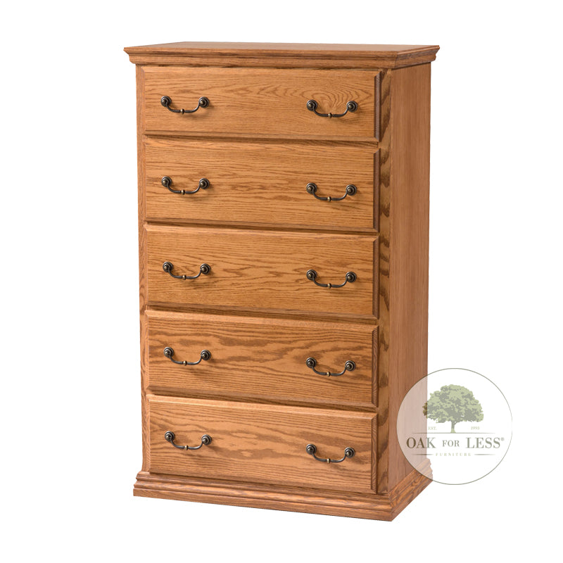 Traditional Oak 5 Drawer Chest - Oak For Less® Furniture