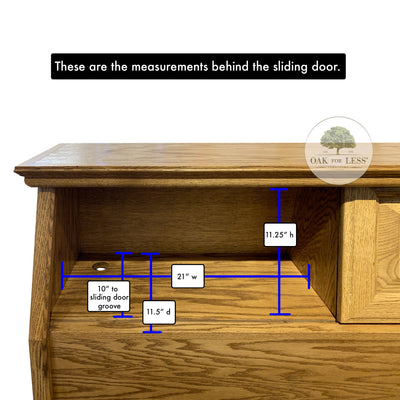 OD-O-T462-EK - Traditional Oak Bookcase Headboard - E King Size - dimensions behind the door - Oak For Less® Furniture