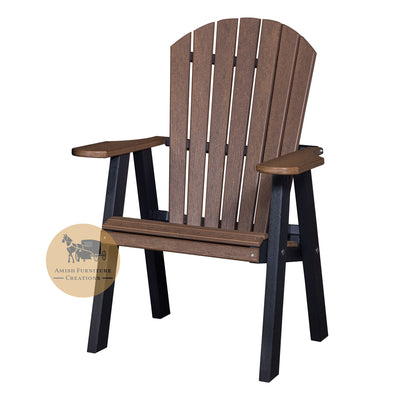Amish made Outdoor Poly Lumber Adirondack Stationary Chair in Antique Mahogany and Black - Oak For Less® Furniture / Amish Furniture Creations™