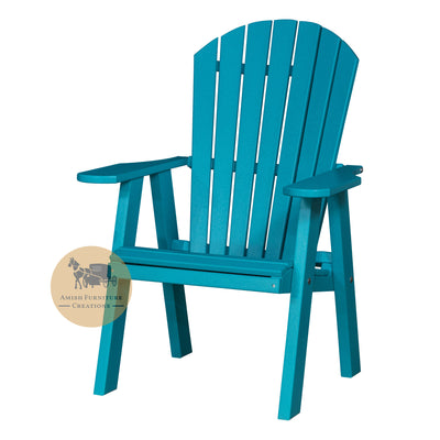 Amish made Outdoor Poly Lumber Adirondack Stationary Chair in Aruba Blue - Oak For Less® Furniture / Amish Furniture Creations™