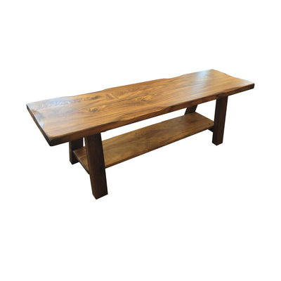 IFD-866BENCH - 59" Solid Parota Wood Bench with 'Live Edge' Top - Oak For Less® Furniture