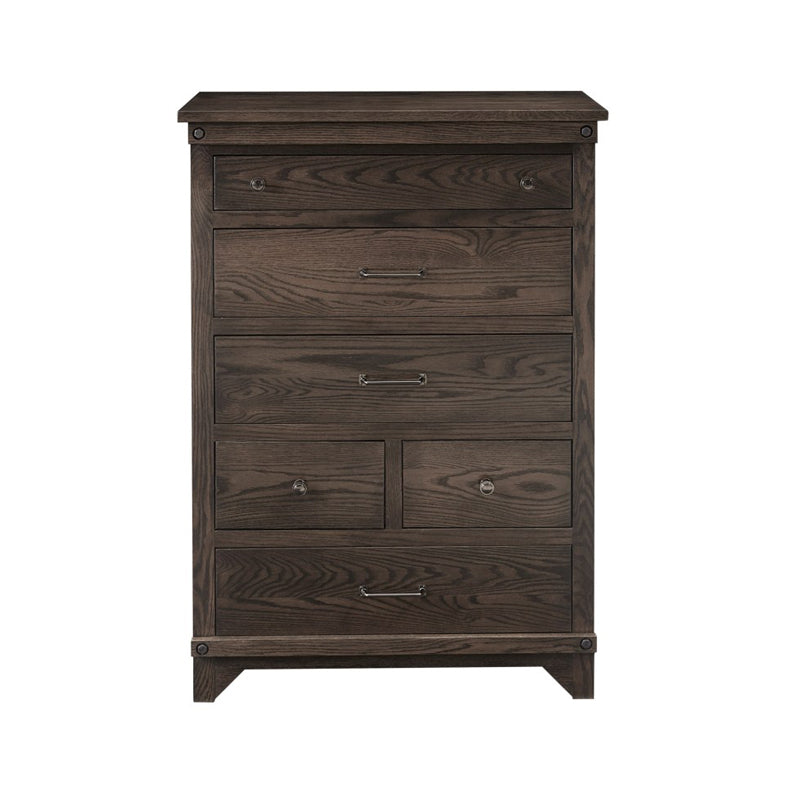 Amish made Cedar Lakes Solid Oak 6 Drawer Chest - Oak For Less® Furniture
