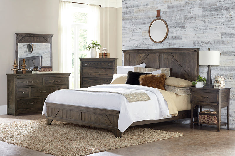 Amish made Cedar Lakes Solid Oak Bedroom Suite - Cal King Size - Oak For Less® Furniture