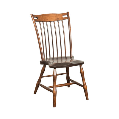 Amish made Edmonton Solid Brown Maple Side Chair with Wood Seat - Oak For Less® Furniture