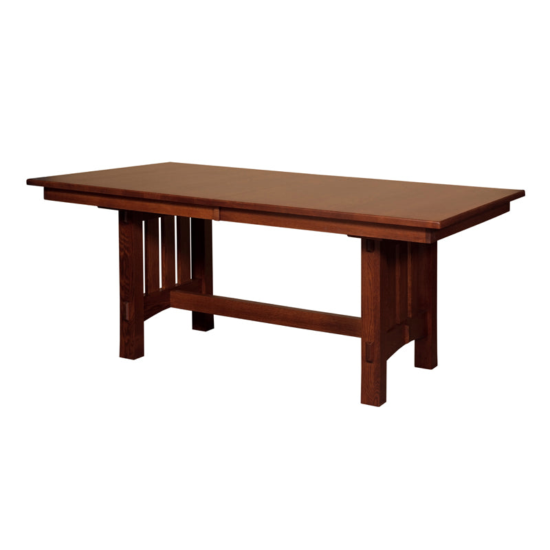 Amish made Mission Goshen Trestle Table in Solid Quartersawn Oak - Oak For Less® Furniture
