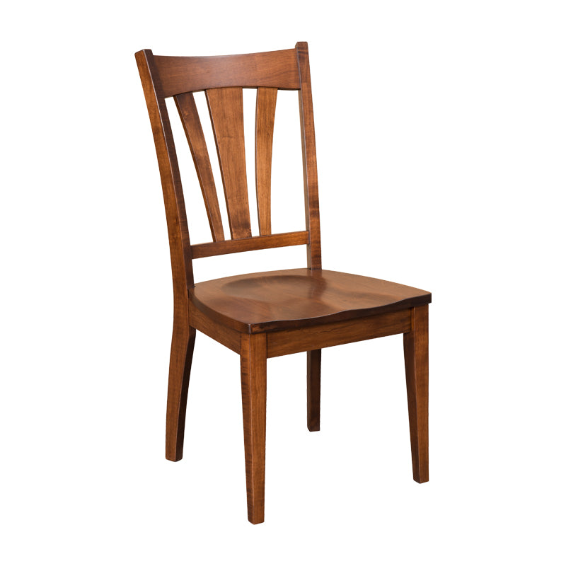Amish made Hatfield Side Chair with Wood Seat in Solid Brown Maple - Oak For Less® Furniture