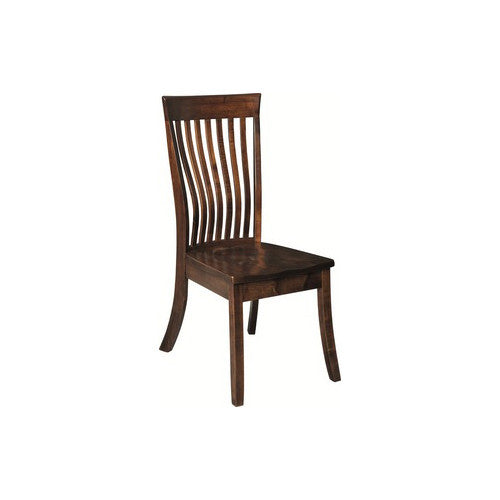 Amish made Classic 4 Leg Table and 6 Wood Seat Side Chairs in Solid Brown Maple - Oak For Less® Furniture