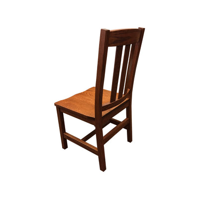 Amish made Old Mission Side Chair with Wood Seat in Solid Oak - Oak For Less® Furniture