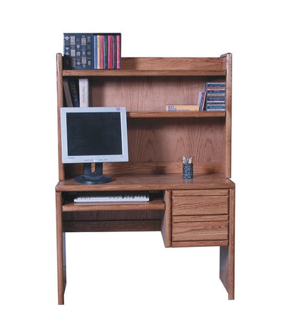 FD-1011 and FD-1013 - Contemporary Oak 44" Computer Desk with Hutch - Oak For Less® Furniture