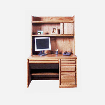 FD-1020 and FD-1014 - Contemporary Oak 48" Student Desk with Hutch - Oak For Less® Furniture