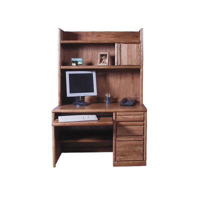 FD-1026 and FD-1014 - Contemporary Oak 48" Computer Desk with Hutch - Oak For Less® Furniture