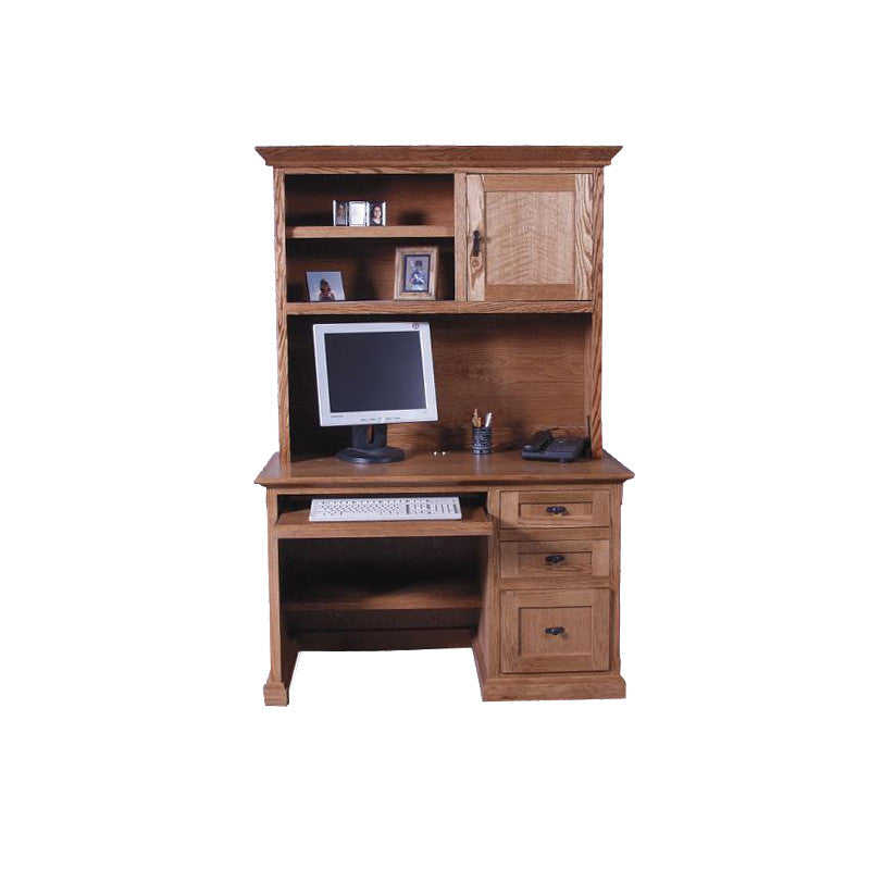 FD-1026M and FD-1014M - Mission Oak 48" Computer Desk with Hutch - Oak For Less® Furniture