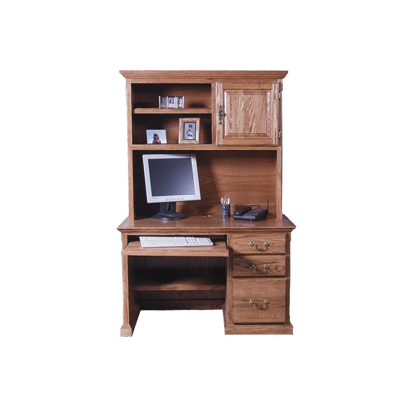 FD-1026T and FD-1014T - Traditional Oak 48" Computer Desk with Hutch - Oak For Less® Furniture