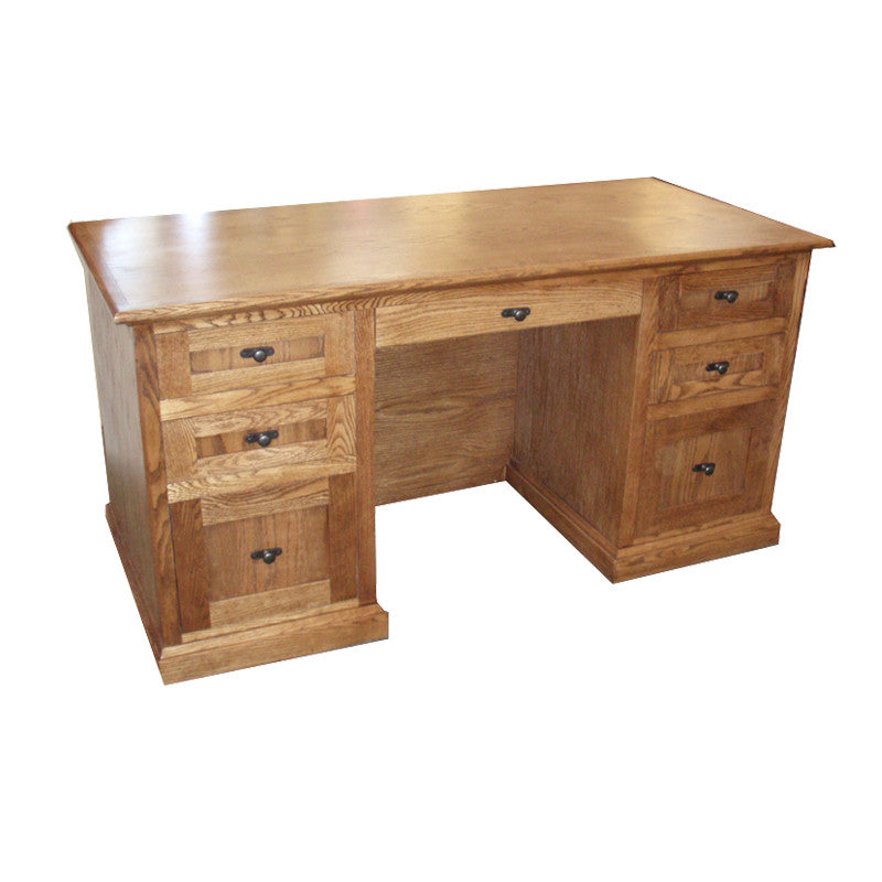 FD-1048M - Mission Oak 60" Executive Desk - Oak For Less® Furniture