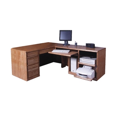 FD-1050 - Contemporary Oak Desk and Right Return - Oak For Less® Furniture