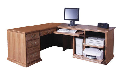 FD-1050T - Traditional Oak Desk and Right Return - Oak For Less® Furniture