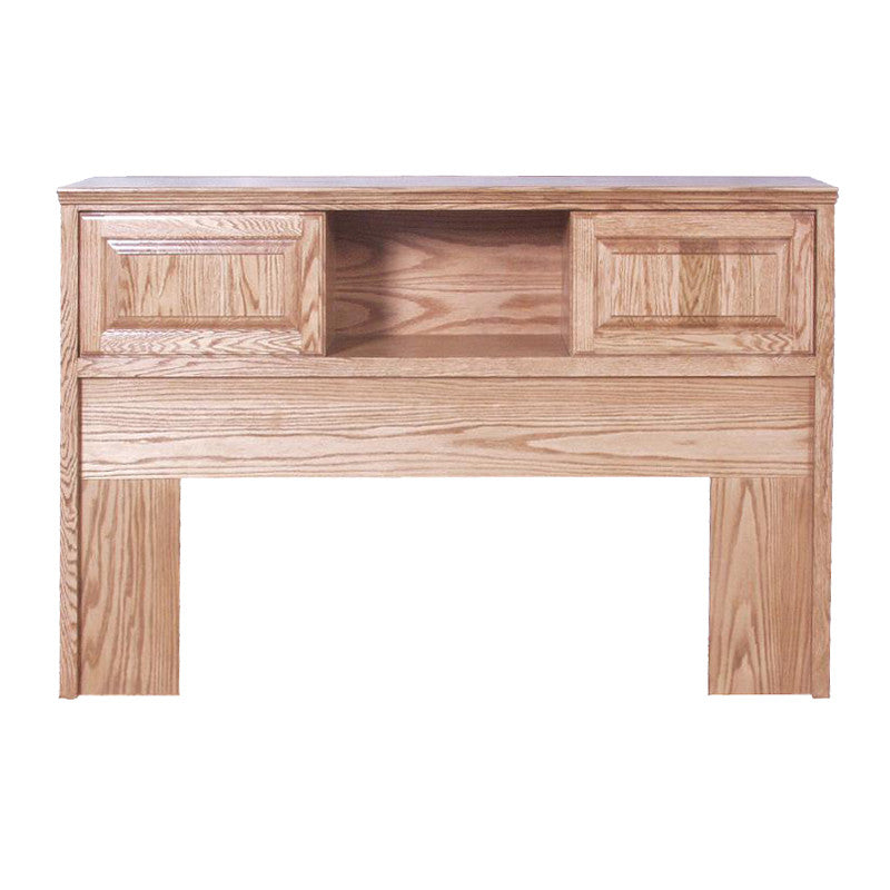 FD-3011T - Traditional Oak Bookcase Headboard - Full size - Oak For Less® Furniture