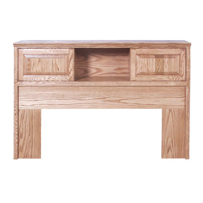 FD-3012T - Traditional Oak Bookcase Headboard - Queen size - Oak For Less® Furniture