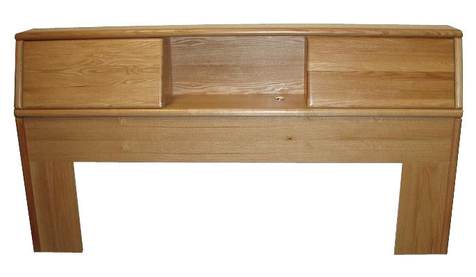 FD-3014 - Contemporary Oak Bookcase Headboard - E/Cal King size - Oak For Less® Furniture