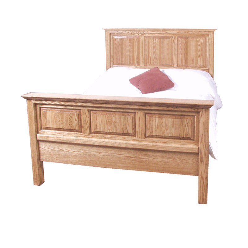 FD-3203T - Traditional Oak Raised Panel Bed with Tall Headboard - Cal King size - Oak For Less® Furniture