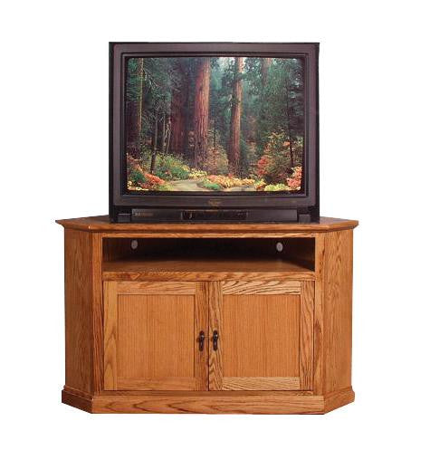 FD-4040M-WOOD - Mission Oak 52" Corner TV Stand with Wood Doors - Oak For Less® Furniture