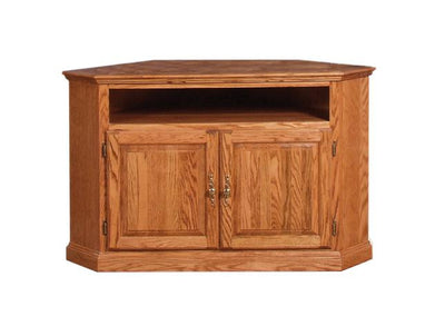 FD-4040T-WOOD - Traditional Oak 52" Corner TV Stand with Wood Doors - Oak For Less® Furniture