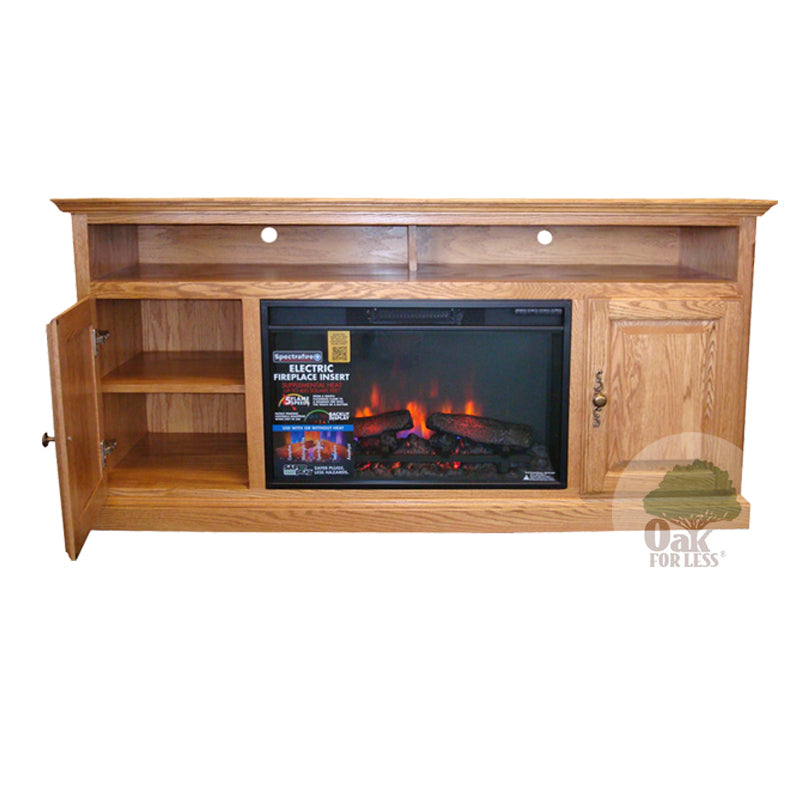 FD Traditional Oak 60" Fireplace TV Stand - Oak For Less® Furniture