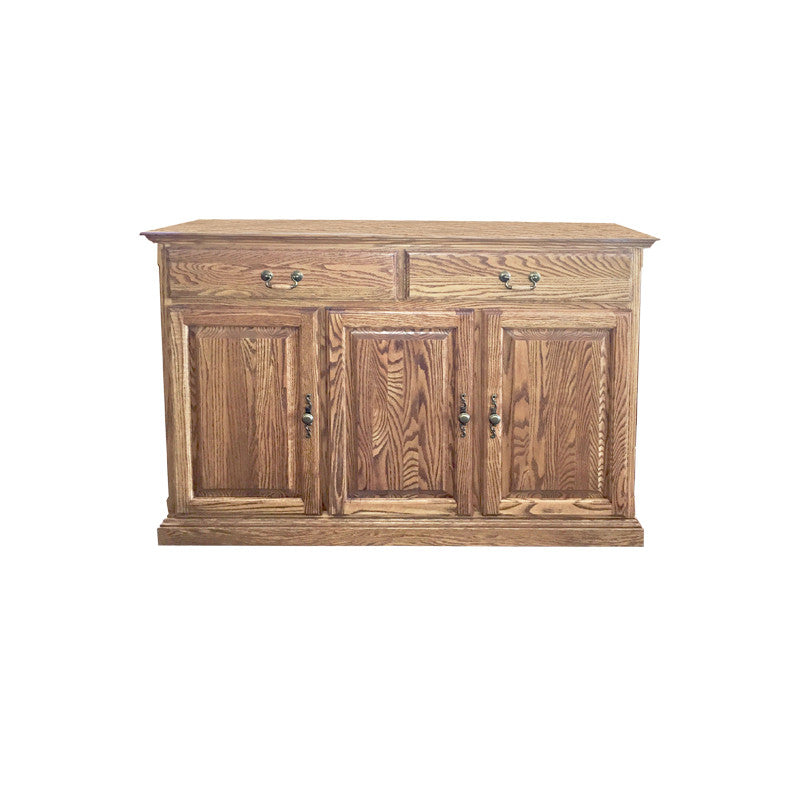 FD-5054T-BR - Traditional Oak 54" Buffet with Brass Hardware - Oak For Less® Furniture