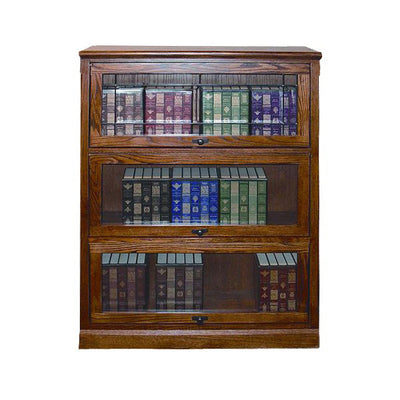 FD-6349M - Mission Oak Lawyers Bookcase with 3 Doors - 36" w x 13" d x 49" h - Oak For Less® Furniture