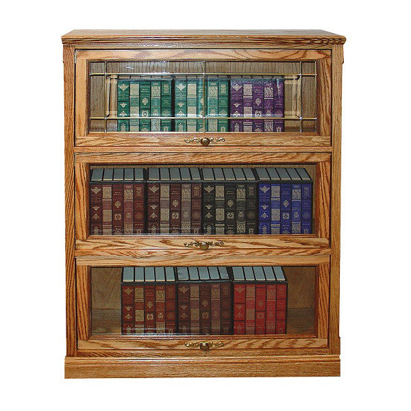 FD-6364T - Traditional Oak Lawyers Bookcase with 4 Doors - 36" w x 13" d x 64" h - Oak For Less® Furniture