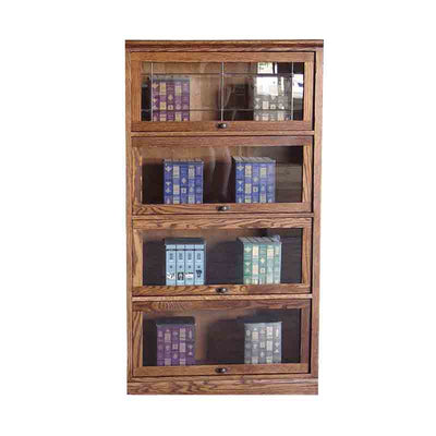 FD-6364M - Mission Oak Lawyers Bookcase with 4 Doors - 36" w x 13" d x 64" h - Oak For Less® Furniture