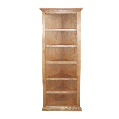 FD-6714T - Traditional Oak Corner Bookcase 72" h - Oak For Less® Furniture