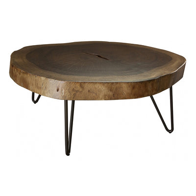 IFD-880CKTL - Raintree Live Edge Slab LARGE Cocktail Table - Clear Finish - Oak For Less® Furniture