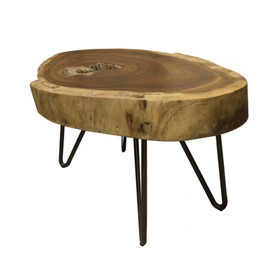 IFD-880OC17 - Raintree Live Edge Slab SMALL Cocktail Table - Clear Finish - Oak For Less® Furniture