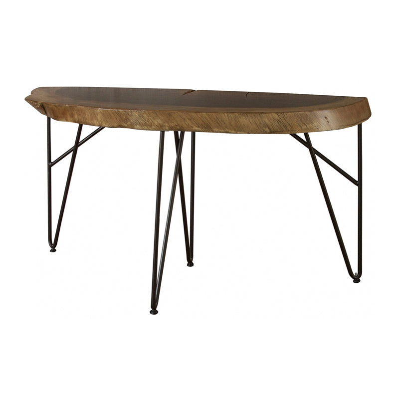 IFD-880SOFA - Raintree Live Edge Slab Sofa Table - Clear Finish - Oak For Less® Furniture