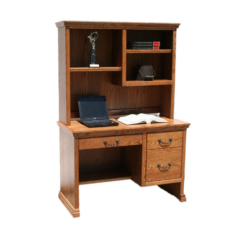 OD-O-T100 and OD-O-T100-H - Traditional Oak 45" Junior Desk with Hutch - Oak For Less® Furniture