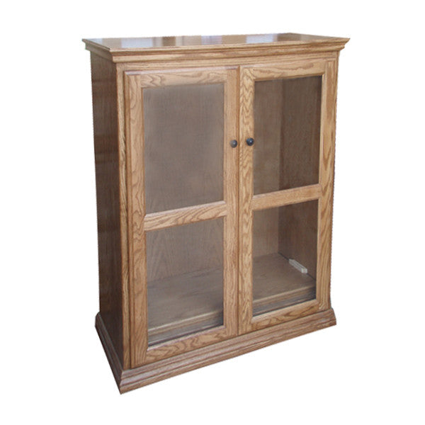 OD-O-T3648-FD-glass - Traditional Oak Bookcase 36" w x 17.75" d x 48" h with Full Doors - Glass - Oak For Less® Furniture
