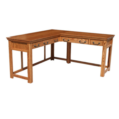 OD-O-T371 - Traditional Oak Lap Top Desk and Return - Oak For Less® Furniture
