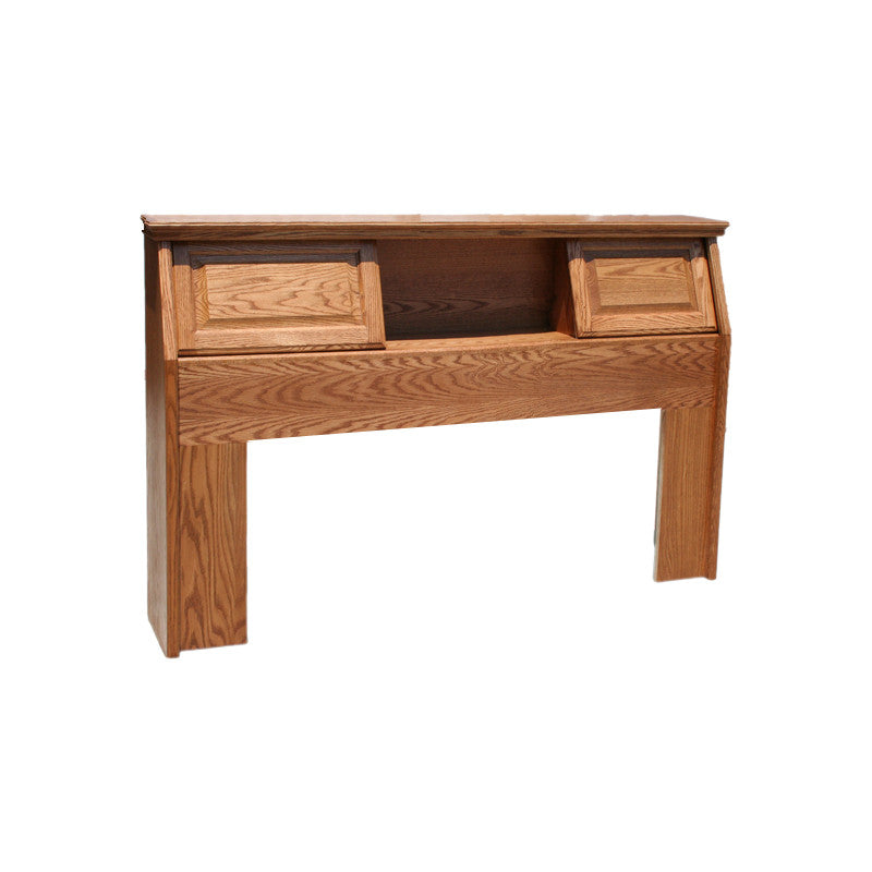 OD-O-T462-Q - Traditional Oak Bookcase Headboard - Queen Size - Oak For Less® Furniture